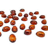 Cognac Amber Calibrated Faceted Oval Cabochons